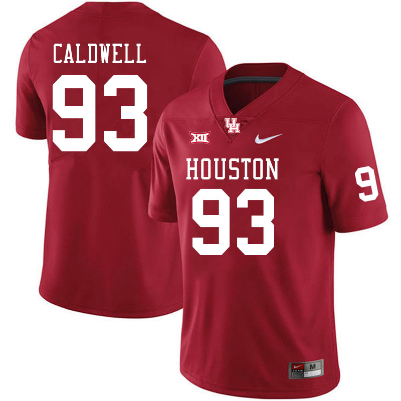 Men #93 Jamaree Caldwell Houston Cougars Big 12 XII College Football Jerseys Stitched-Red